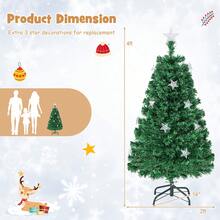 Prelit Fiber Optic Christmas Tree with Warm White Lights - Green - View 5