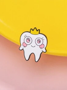 1pc Cartoon Teeth Design Brooch Including Skull Teeth, Decayed Teeth, Tooth Princess, With Oil Drip Paint - Multicolor - View 2