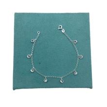 Pulseira Prata 925 Pedrinhas Zircônia Rosa Ponto de Luz - Pink - Visão 3