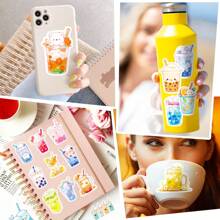 100入組波霸貼紙,卡通甜點冰淇淋蛋糕飲料貼紙,適用於剪貼簿、行李箱、手提電腦、防水貼紙,適用於女生、學生、青少年 - 彩色 - 查看 8