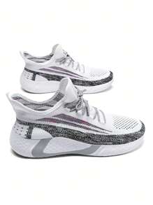 Tênis de corrida ultraleve casual masculino, tamanho grande 46/47, respirável, da moda, para corrida, com plataforma e cadarço