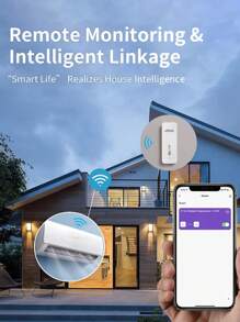 1 cái WiFi Phòng Nhiệt kế Máy thấp độ kế , Số Trong nhà Nhiệt độ Độ ẩm Sensor Với Thông minh Ứng dụng Và Dữ liệu Ghi âm , Làm việc Với ALEXA Google Nhà  , Là Cần thiết - trắng - Xem 2