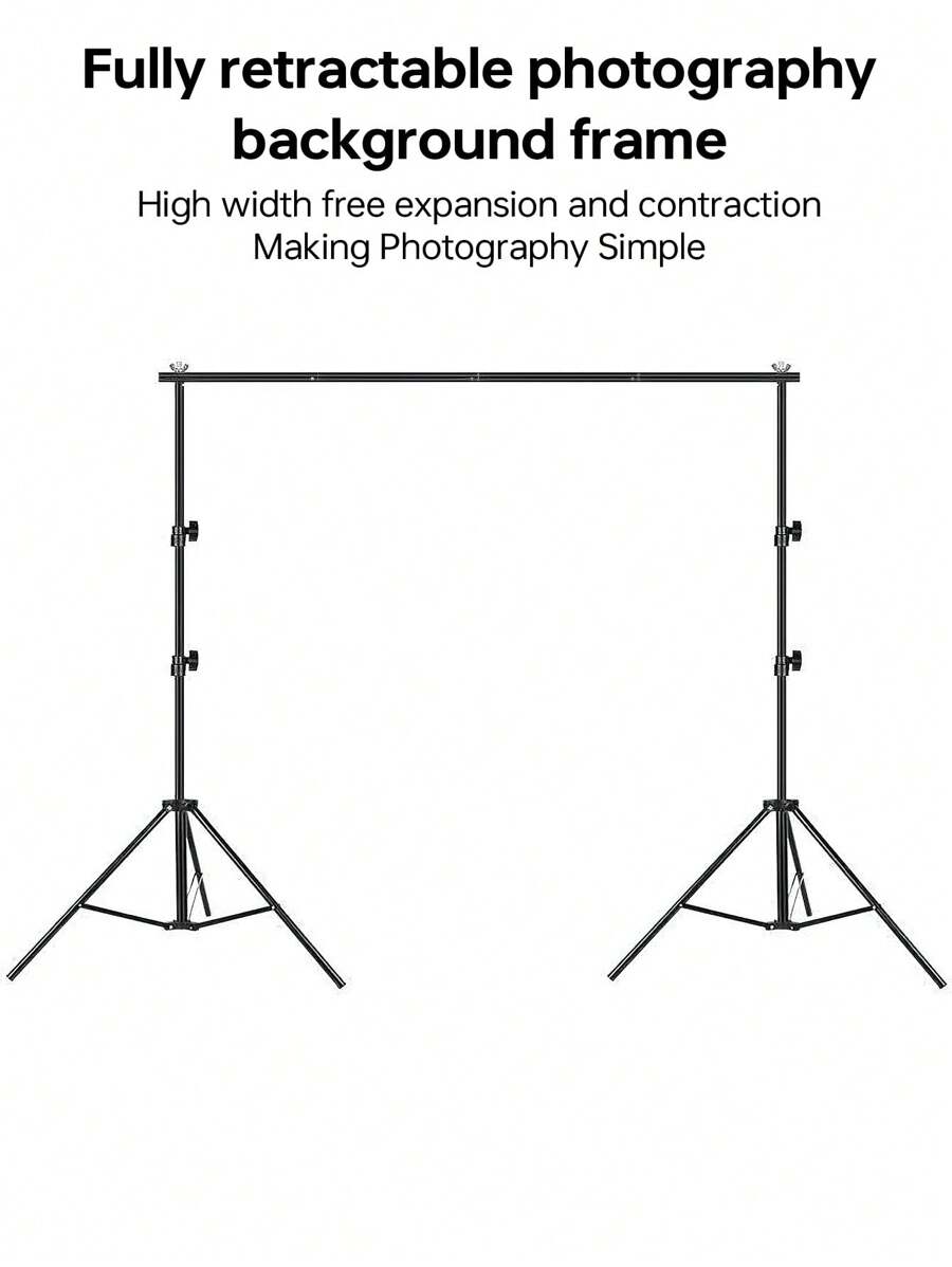 Adjustable Black Photography Backdrop Stand, Without Backdrop Cloth
