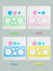 1 Pieza / 4 Piezas Herramienta De Dibujo De Spirograph Con Accesorios De Regla Y Dibujo De Colores Aleatorios, Conjunto De Juguetes Creativos - Color aleatorio - Ver 7