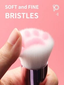Brocha De Maquillaje De Linda Pata De Gato Con Suave Cabello De Nylon Y Mango De Plástico Para Mejillas Y Cara,pinceles de maquillaje brochas para maquillaje cepillo maquillaje pincel maquillaje pinceles para maquillaje - Negro - Ver 4
