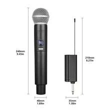 Sm7 Pro Uhf,雙浮動麥克風,可調頻率,新頻率,小型接收器,無線麥克風接收器和發射器套裝,便攜式麥克風 - 黑色 - 查看 2