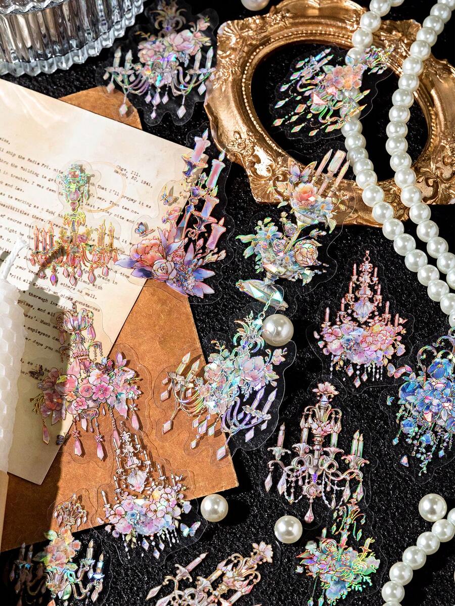 1包20張古銅箔diy裝飾相簿材料貼紙 - 彩色 - 查看 1