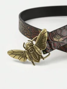 1pc Butterfly Decorated Women's Skinny Belt - Brown - View 8