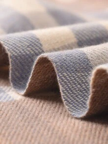 1pc Women's Plaid & Flower Patterned Double-sided Tassel Faux Cashmere Warm & Fashionable Scarf Shawl For Everyday Use - Multicolor - View 8