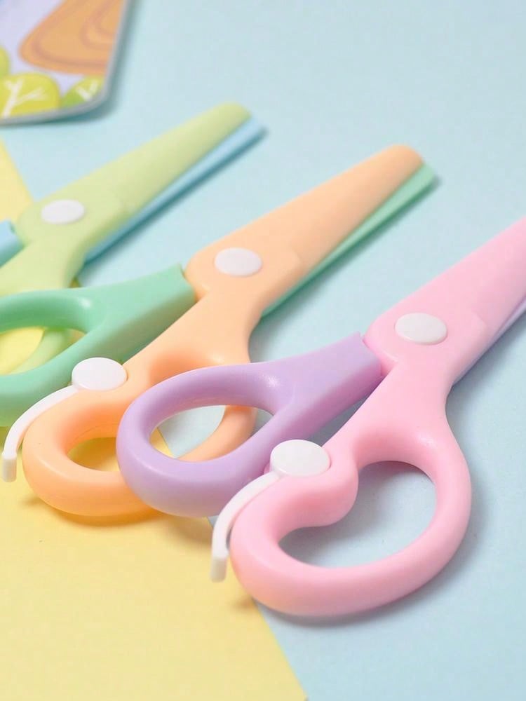 One Full Plastic Scissor In Macaron Colors, Child-Safe Scissor For Kids ...