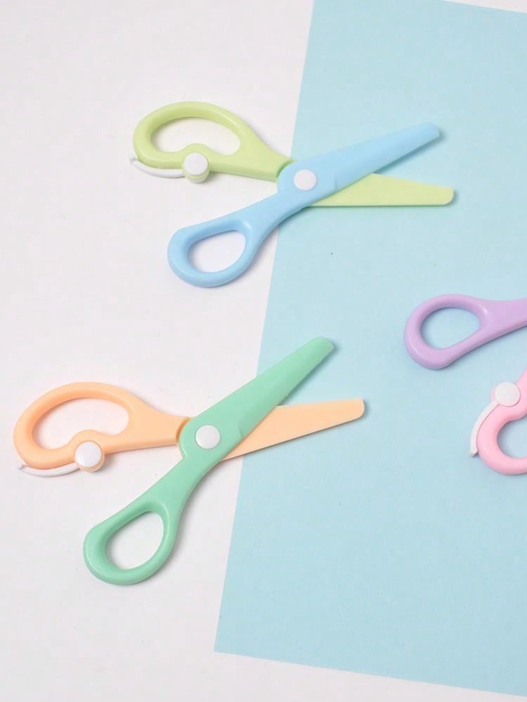 One Full Plastic Scissor In Macaron Colors, Child-Safe Scissor For Kids ...
