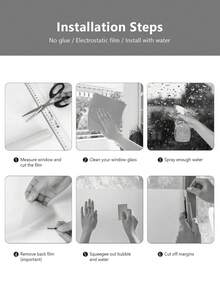 2入組新年福利透明靜電貼紙,加厚防水,大小7.87*7.87英寸 - 紅色 - 查看 6