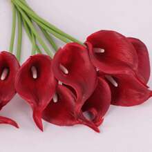 2 件逼真迷你马蹄莲装饰，适合卧室和客厅 - 酒紅色 - 查看 3