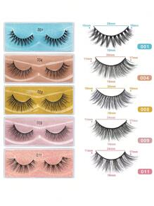 10Pairs Of Natural Cross Full Mixed Style False Eyelashes,Thick Curling Fluffy Eyelashes For Party Use Manga Eyelashes,Travel Essentials - 黑色 - 查看 4