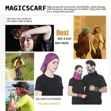 男士圍巾地圖圖案魔術頭巾口罩,男士夏季戶外防曬面罩頸套薄款婦女單車釣魚多功能圍巾 - 鏽棕色 - 查看 3