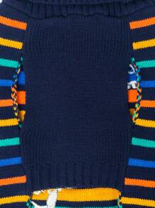 寵物狗貓衣服狗狗毛衣柔軟加厚保暖幼犬條紋恐龍冬季幼犬毛衣 - 彩色 - 查看 9