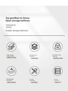 Estante de almacenamiento multifuncional para baño, inodoro y balcón, estante de baño - Multicolor - Ver 4