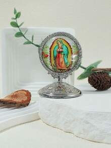 1pc Exquisite And Elegant Jesus & Virgin Mary Angel Praying For Good Luck Home Table Decoration Car Ornament Metal Crafts - home furnishings - View 4