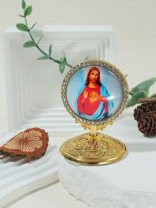 1pc Exquisite And Elegant Jesus & Virgin Mary Angel Praying For Good Luck Home Table Decoration Car Ornament Metal Crafts - home furnishings - View 7