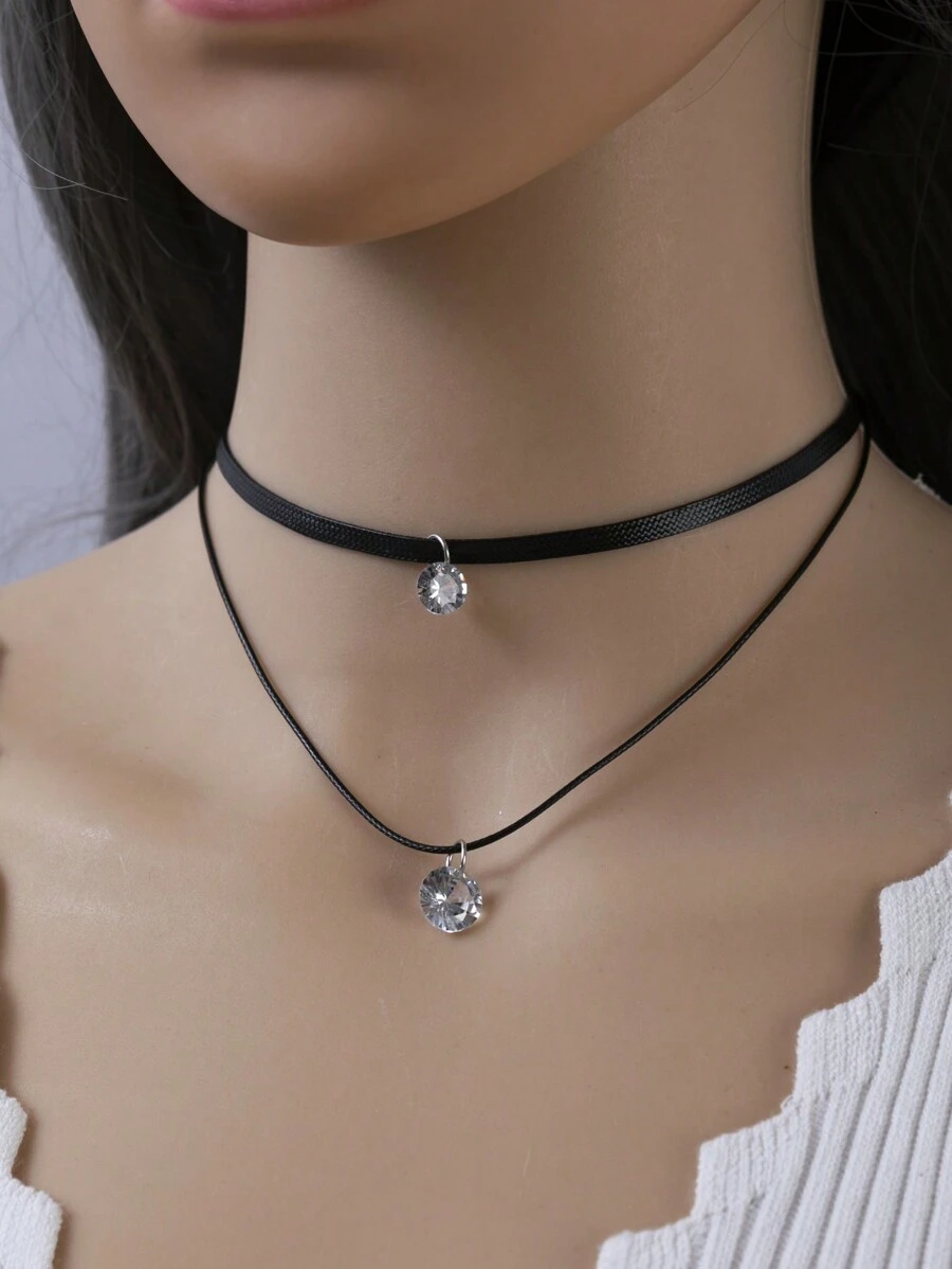 1營銷項鍊,大吊墜,作為朋友的禮物,非常適合8-18歲的女孩 - 彩色 - 查看 1