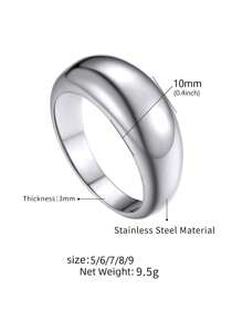 1pc Gold Chunky Dome Rings 18k Gold Plated Thick Gold Rings Birthday Gifts For Women (Size 5-10)