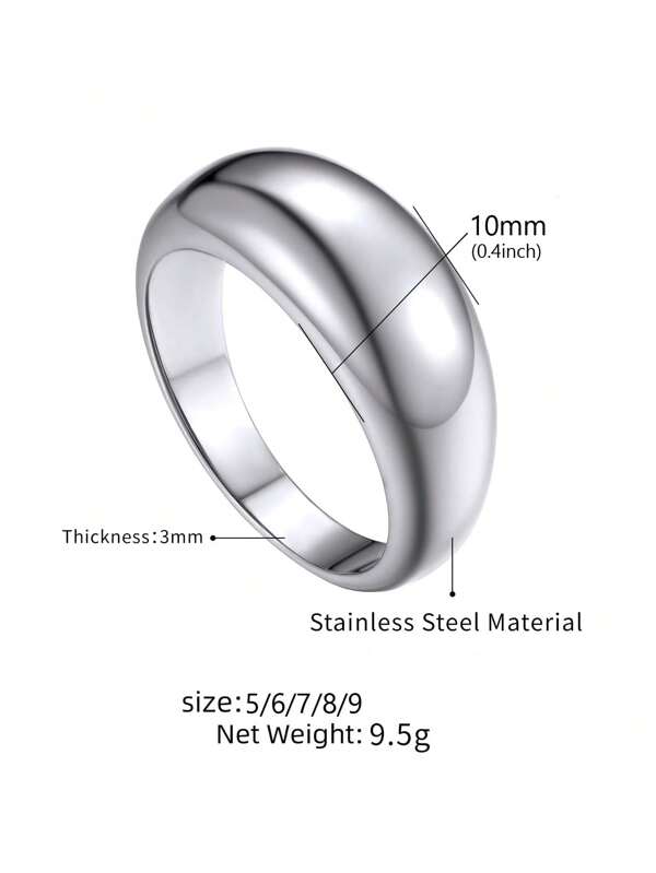 1 pieza Anillo grueso dorado con diseño de cúpula, anillo de oro de 18 quilates, regalo de cumpleaños para mujeres (Talla 5-10)