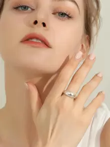 1pc Gold Chunky Dome Rings 18k Gold Plated Thick Gold Rings Birthday Gifts For Women (Size 5-10)