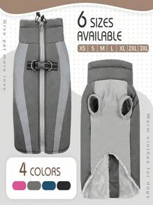 Thú cưng Chó Mùa Đông Áo khoác Với Ngực & Trở lại Harness , Không thấm nước & Chống gió Chó Tuyết áo Với Ở phía sau Dây kéo , Thích hợp Đối với Nhỏ bé Và Trung bình - Xám - Xem 3