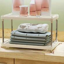 1個正方形四層地面式儲物架,適用於浴室、廚房、零食和雜物存放