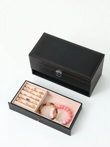 4 Grids Dual-layer Watch & Jewelry Storage Box - 4 watch slots double layer jewelry box - View 4