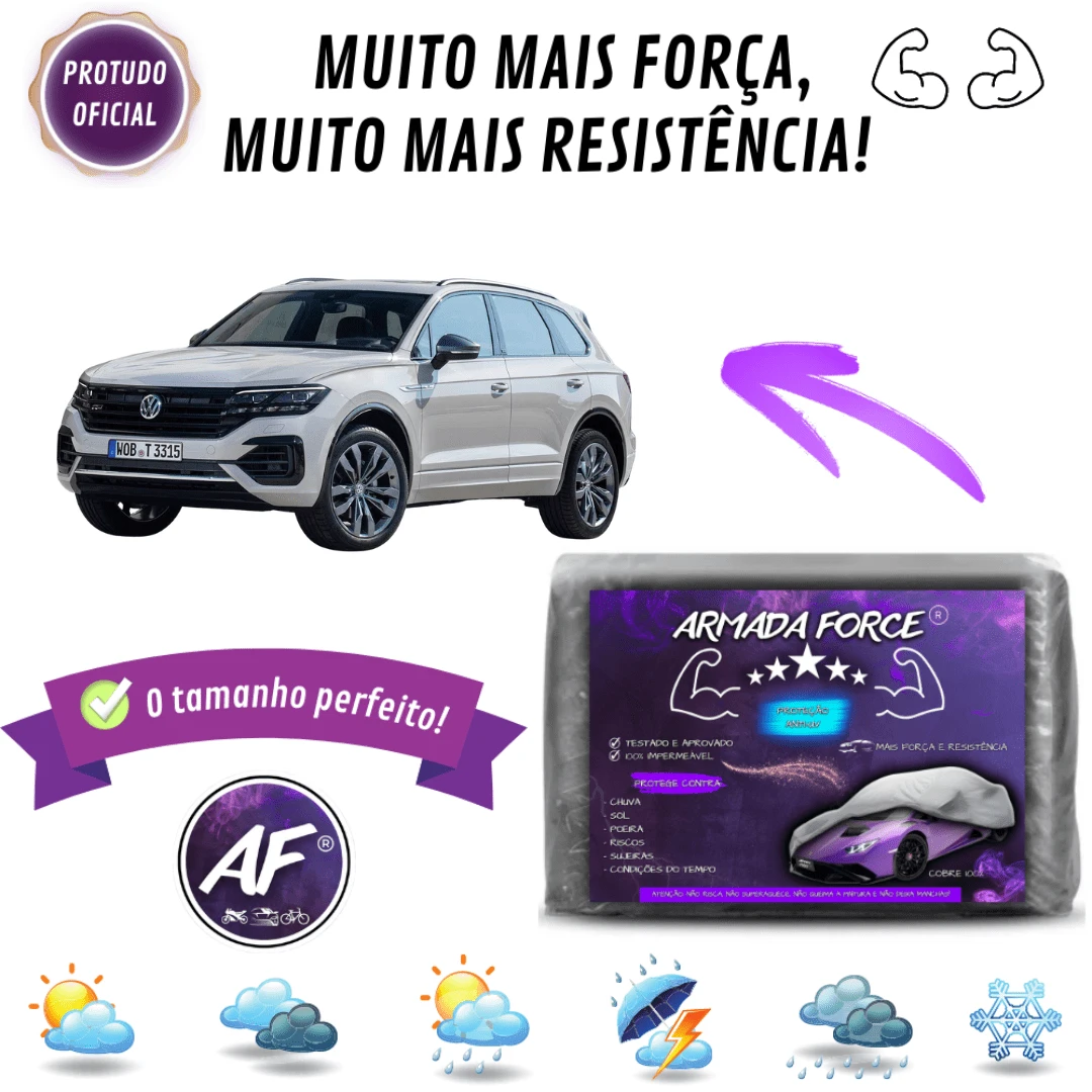 Touareg汽車覆蓋物,自帶無內襯防水100%防曬防雨防塵掀背轎車suv防紫外線的裝甲力量 - 銀色 - 查看 1