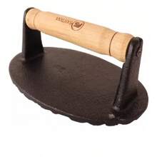 Peso Bife Prensador Hambúrguer Para Chapeiro Ferro Fundido - Preto - Visão 3