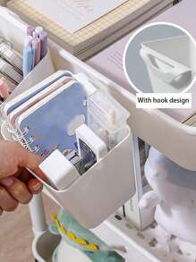 1pc Storage Bin Case Basket Waterproof Space-Saving Strong Load Bearing Mini Hanging Plastic Desktop Kitchen Supplies - White - View 8