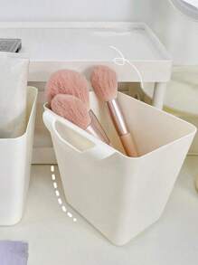 1pc Storage Bin Case Basket Waterproof Space-Saving Strong Load Bearing Mini Hanging Plastic Desktop Kitchen Supplies - White - View 9