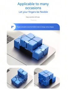 1 Miếng Hợp kim nhôm vô cực Khối lập phương Đồ chơi giải nén Đối với Người lớn Và Thanh thiếu niên - Bạc - Xem 7