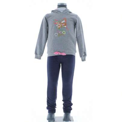 Conjunto de Pants para Niña Gris 2 Piezas 2741 Tallas 3 a 16 Años