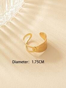 1pc Asymmetrical Geometric European And American Retro High-End Ring - Yellow Gold - View 2