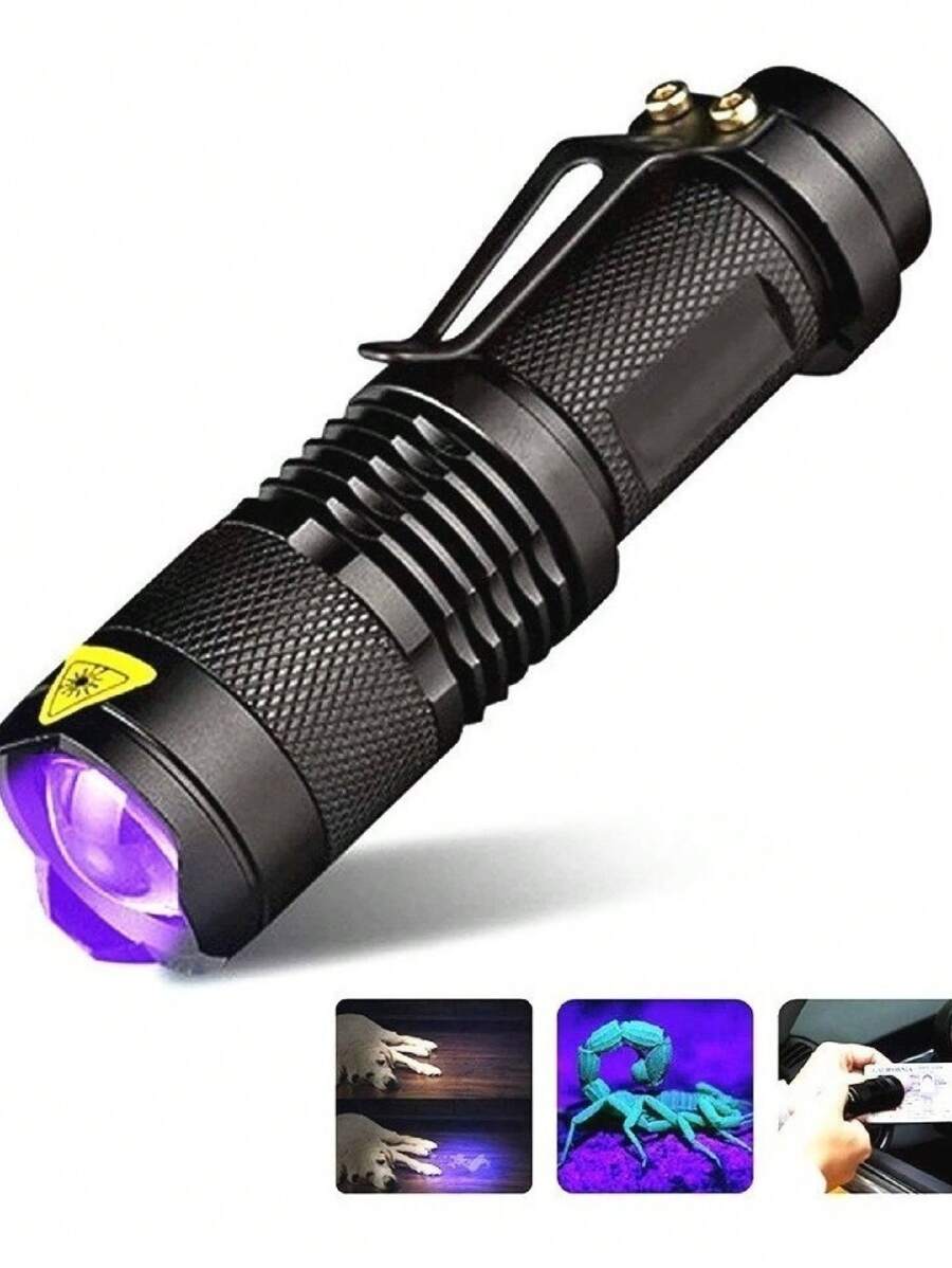 Lampara Tactica Uv Ultravioleta Luz Negra Led Recargable - Morado - Ver 1
