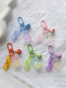 1 件可愛彩色熊、心型和糖果形狀鑰匙圈、包包吊飾、生日禮物、耳機配件