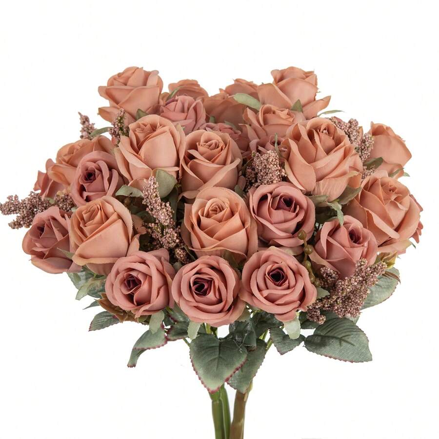 1PC Artificial Flowers Silk Roses Bouquets Fake Lavender Valentine'S