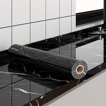 1 Piece Of 40*100cm/15.74*39.37in Creative Imitation Marble Wallpaper, Kitchen Sticker Waterproof And Oil-proof Cabinet Sticker High Temperature Resistant Self-adhesive Multi-purpose Wall Sticker