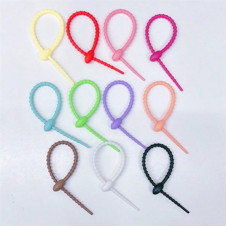 10 cái 230mm Đầy màu sắc Silicone Buộc Để làm đồ trang sức DIY , Móc chìa khóa , Mang Đồ trang trí Và Dây điện Tổ chức - Nhiều màu - Xem 2
