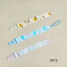 3 szt./zestaw Kreskówki Nadrukowany Smoczek Wsporniki Spinacz , Ząbkowanie Zabawka Pasek , Butelka & Smoczek