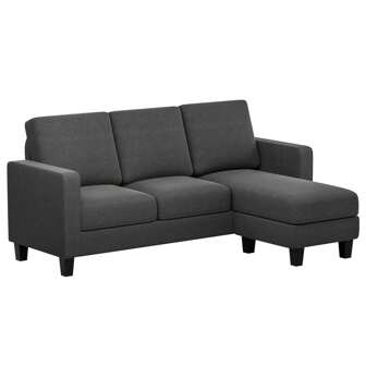 Rankok L-Shaped Sofa Convertible Sectional Sofa 3-Seater Sofa Set with Reversible Chair(Ship 2 cartons)