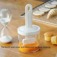 1入組具有瓶子的油刷,高溫耐用的廚房烘焙刷子,適用於煎餅、蜂蜜、沙拉醬和燒烤,矽膠刷帶瓶子,小油瓶,集成塑膠油刷瓶,適用於燒烤