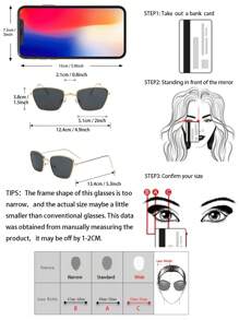 1 件几何金属现代简约风格女士防紫外线太阳镜，适合驾驶、海滩派对、露营度假装扮配饰，时尚遮阳优雅装扮，家庭出游，旅行度假，适合夏季海滩度假、户外、旅行