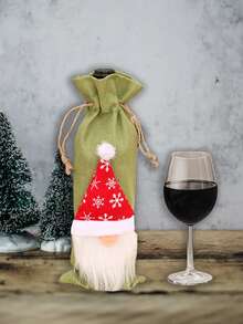 New Christmas Home Decoration Red Wine Set Red Wine Bottle Set New Wine Bottle Set Table Home Decoration Supplies - Gray cloth cover - View 5