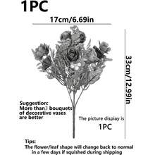 1入組人造花絲絨小雛菊花束假茶花泡沫薰衣草可用於秋季萬聖節、聖誕節裝飾婚禮花瓶,家庭用餐房臥室裝飾,節日生日派對配件,戶外花園裝飾