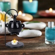 Vạc treo làm tan chảy sáp đốt gốm đốt dầu khuếch tán hương thơm sáp đốt tinh dầu đốt sáp nến thơm trà gốm giá đỡ đốt cho trang trí phòng khách nhà Halloween, ma quái, mùa thu, lễ hội, ngày lễ giáng sinh, mùa đông, ngày lễ, lễ hội, quà tặng - màu đen - Xem 7