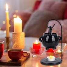 Vạc treo làm tan chảy sáp đốt gốm đốt dầu khuếch tán hương thơm sáp đốt tinh dầu đốt sáp nến thơm trà gốm giá đỡ đốt cho trang trí phòng khách nhà Halloween, ma quái, mùa thu, lễ hội, ngày lễ giáng sinh, mùa đông, ngày lễ, lễ hội, quà tặng - màu đen - Xem 6